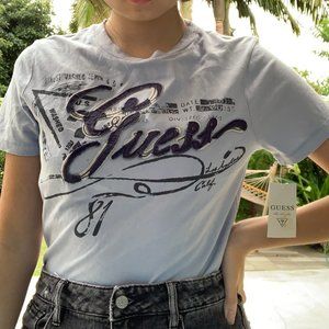 RARE Vintage Light Blue Guess Shirt y2k